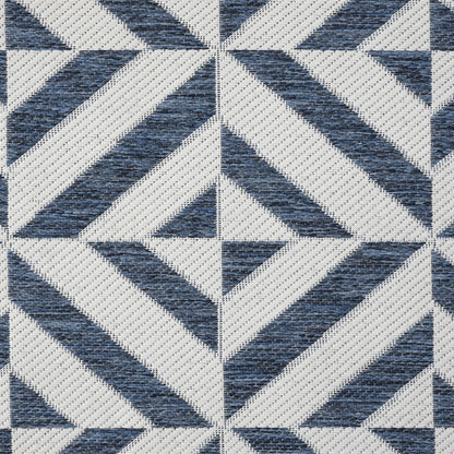 Patio 458 Aqua Indoor Outdoor Indoor/Outdoor, Flatweave Hallway Runner