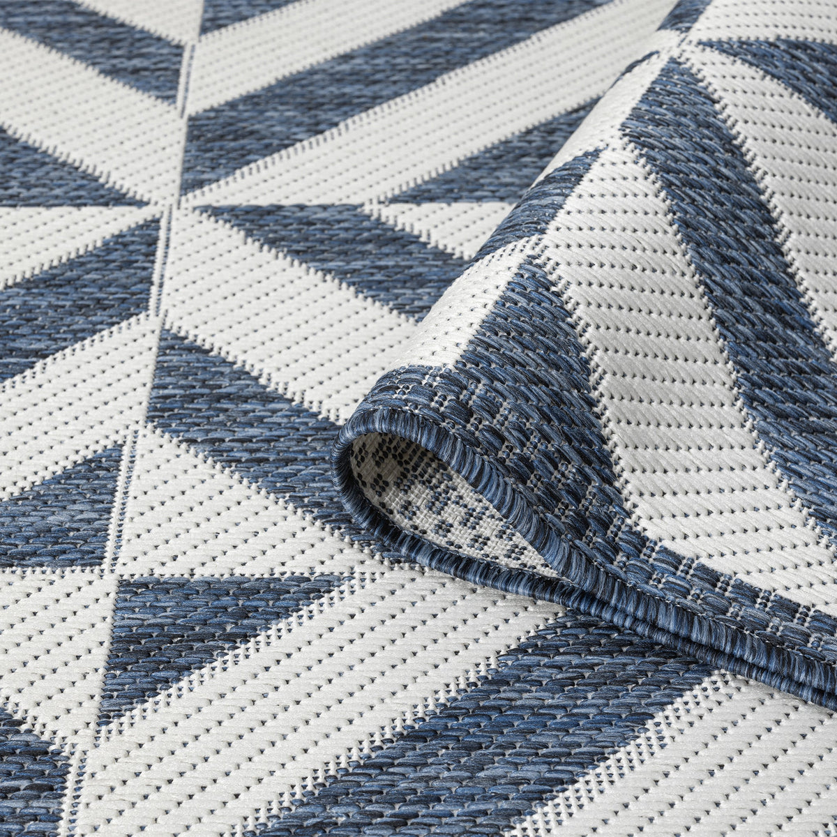 Patio 458 Aqua Indoor Outdoor Indoor/Outdoor, Flatweave Hallway Runner