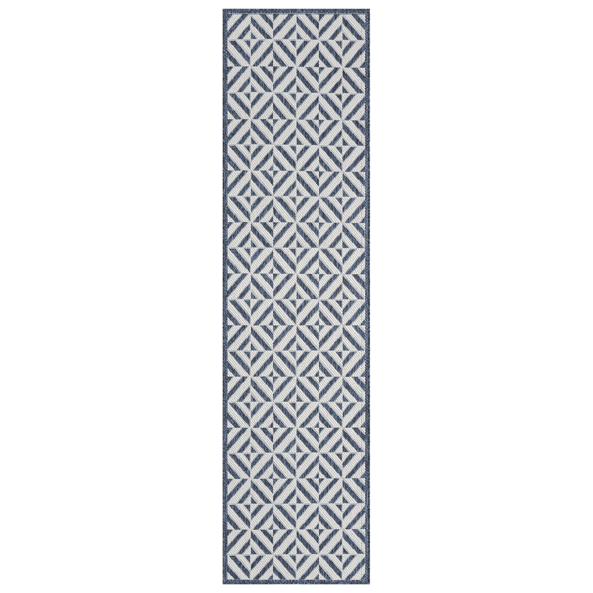 Patio 458 Aqua Indoor Outdoor Indoor/Outdoor, Flatweave Hallway Runner