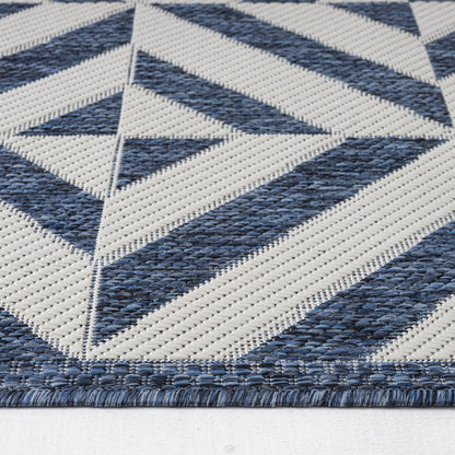 Patio 458 Aqua Indoor Outdoor Indoor/Outdoor, Flatweave Hallway Runner