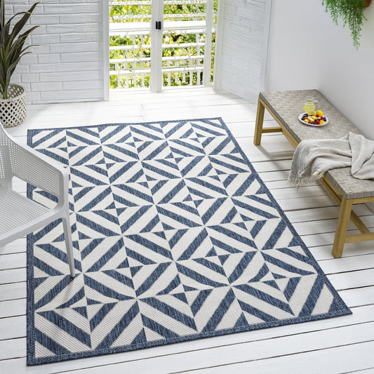 Patio 458 Aqua Indoor Outdoor Indoor/Outdoor, Flatweave Rug