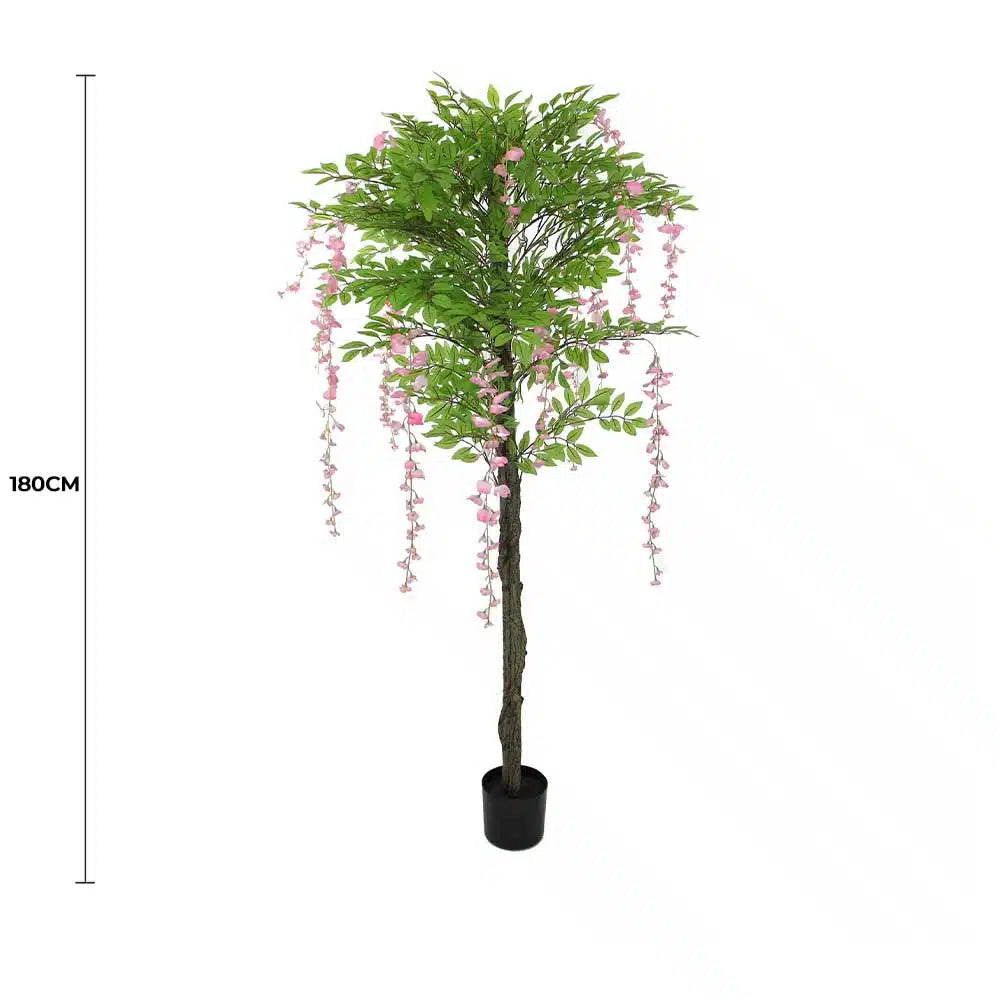 Pink Flowering Artificial Wisteria 180cm - Image 2