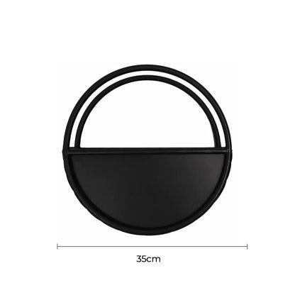 Premium Floating Half Moon / Semi Circle Metal Wall Planter | Onyx Black 35cm - Image 2