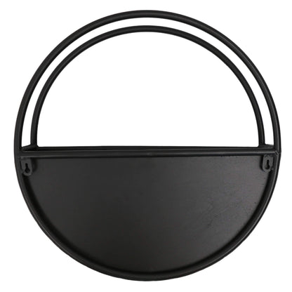Premium Floating Half Moon / Semi Circle Metal Wall Planter | Onyx Black 45cm