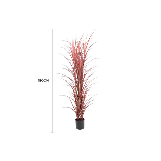 Burgundy artificial yucca grass in pot, 180cm, UV resistant