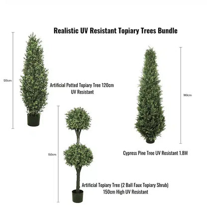 Realistic UV Resistant Topiary Trees Bundle - Image 2