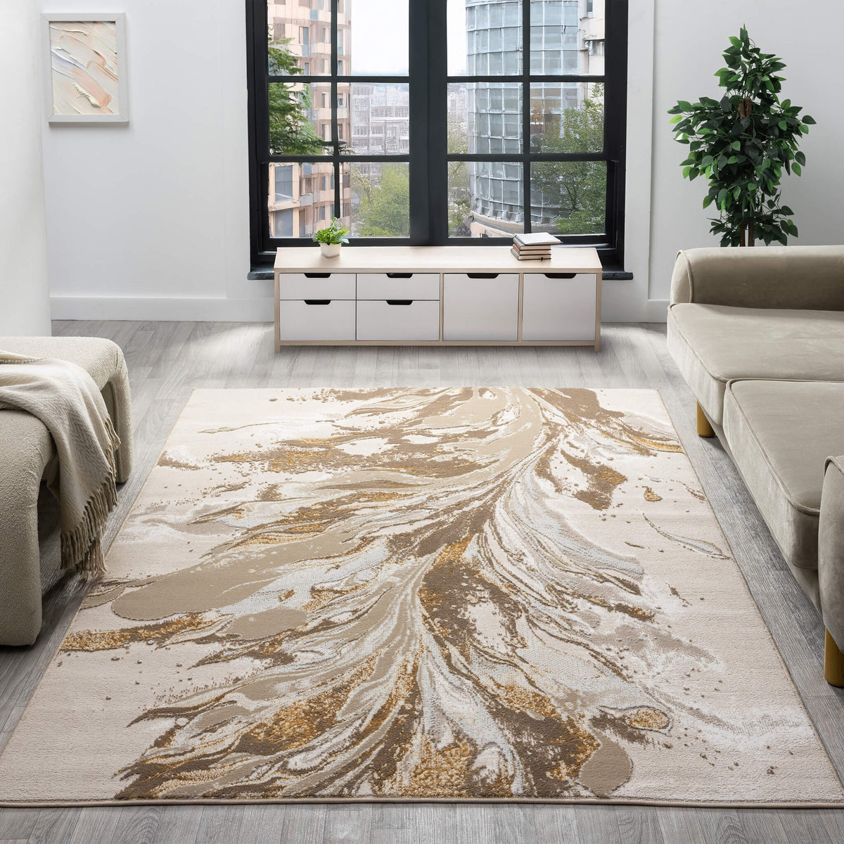 Relic 515 Gold Modern Rug