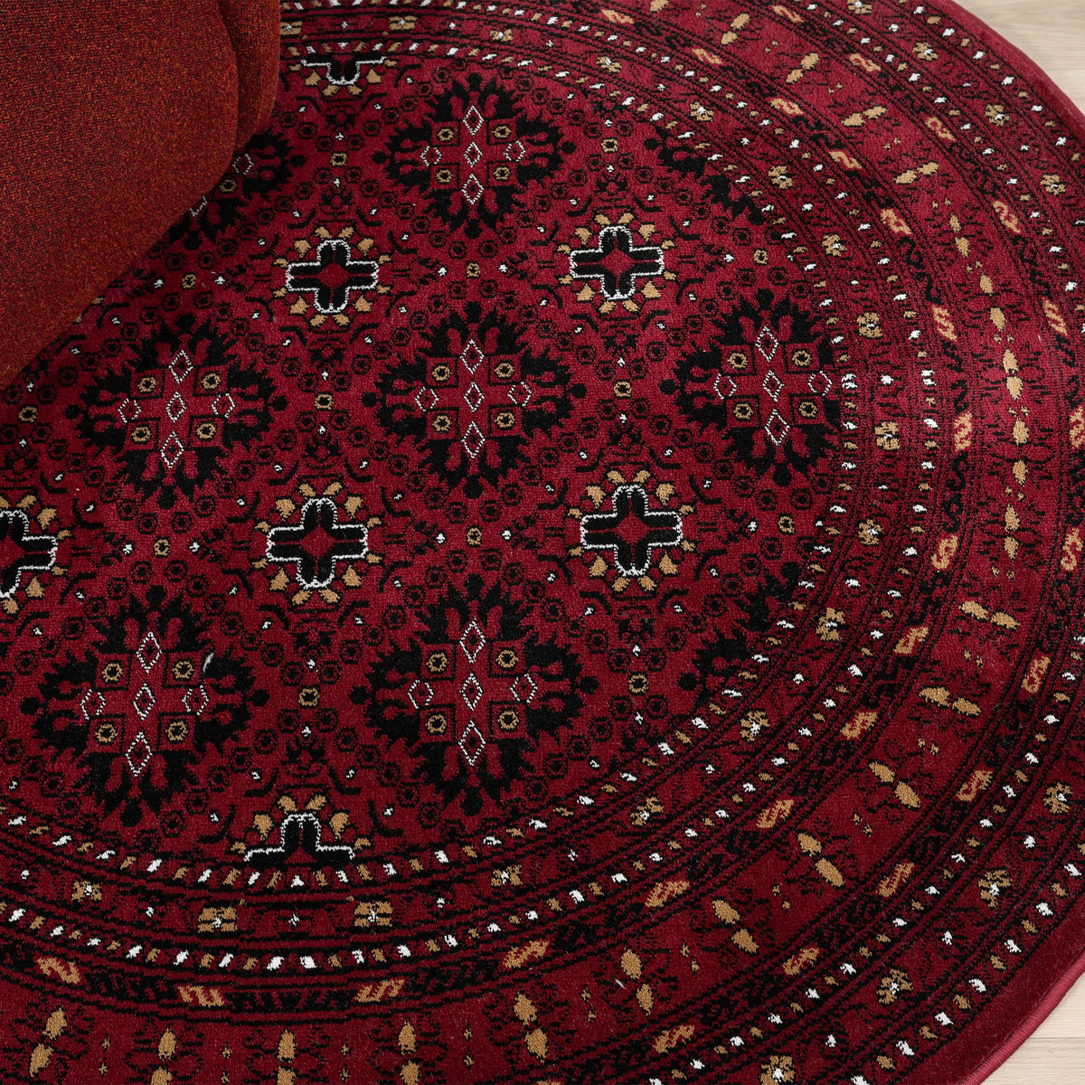 Royal 521 Red Traditional, Classic Round Rug
