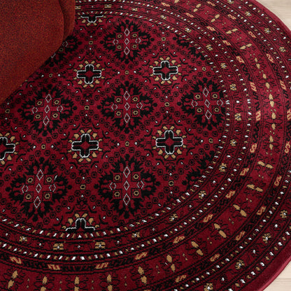 Royal 521 Red Traditional, Classic Round Rug