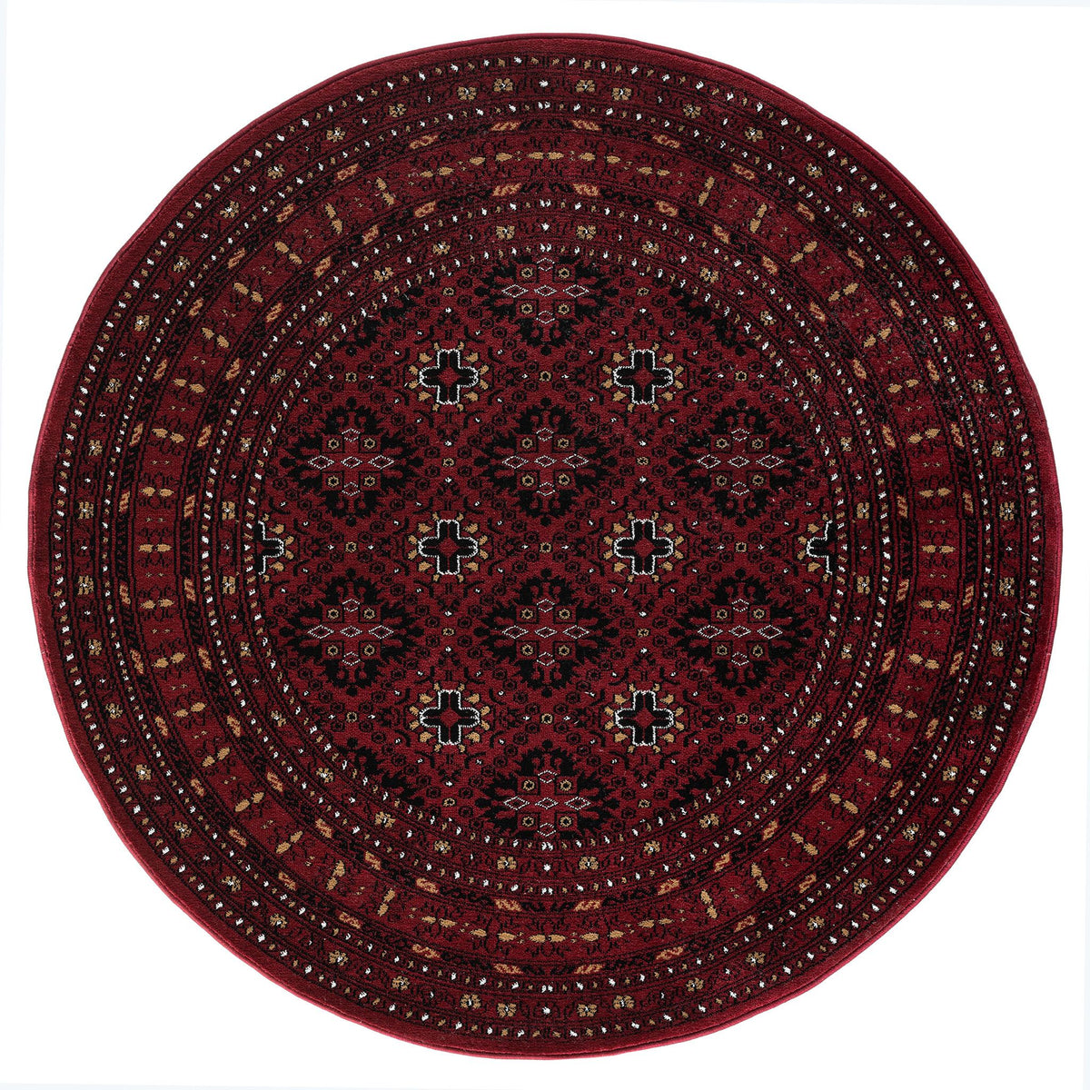 Royal 521 Red Traditional, Classic Round Rug