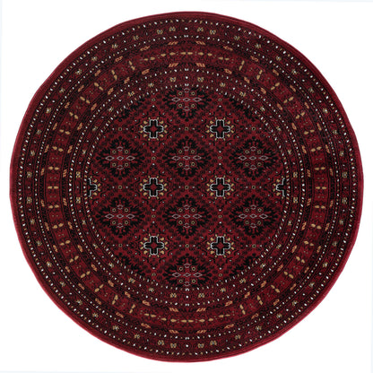 Royal 521 Red Traditional, Classic Round Rug