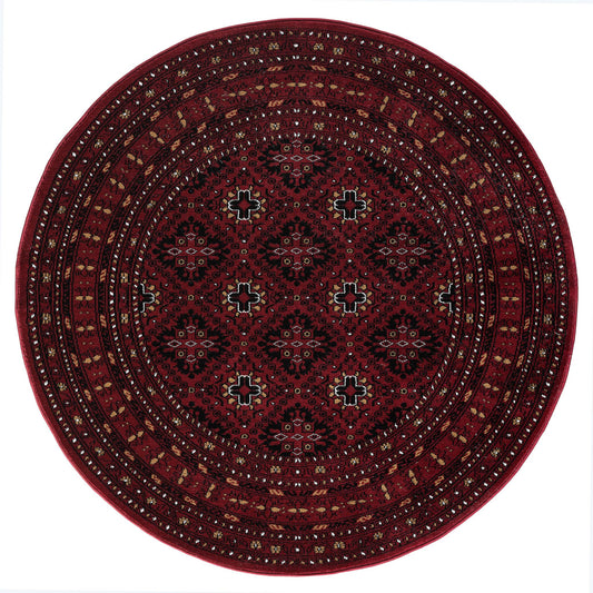 Royal 521 Red Traditional, Classic Round Rug
