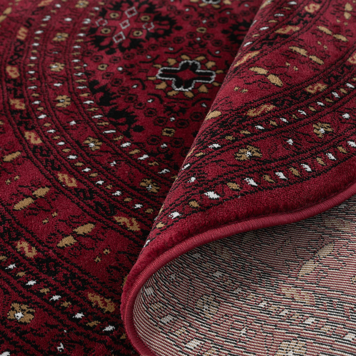 Royal 521 Red Traditional, Classic Round Rug