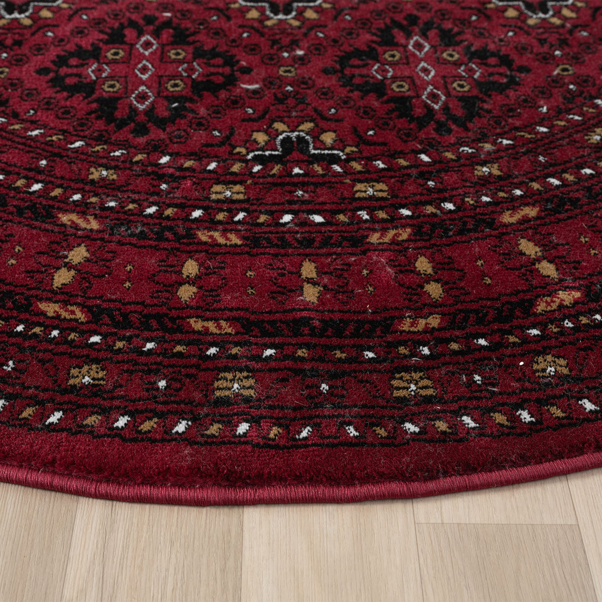 Royal 521 Red Traditional, Classic Round Rug