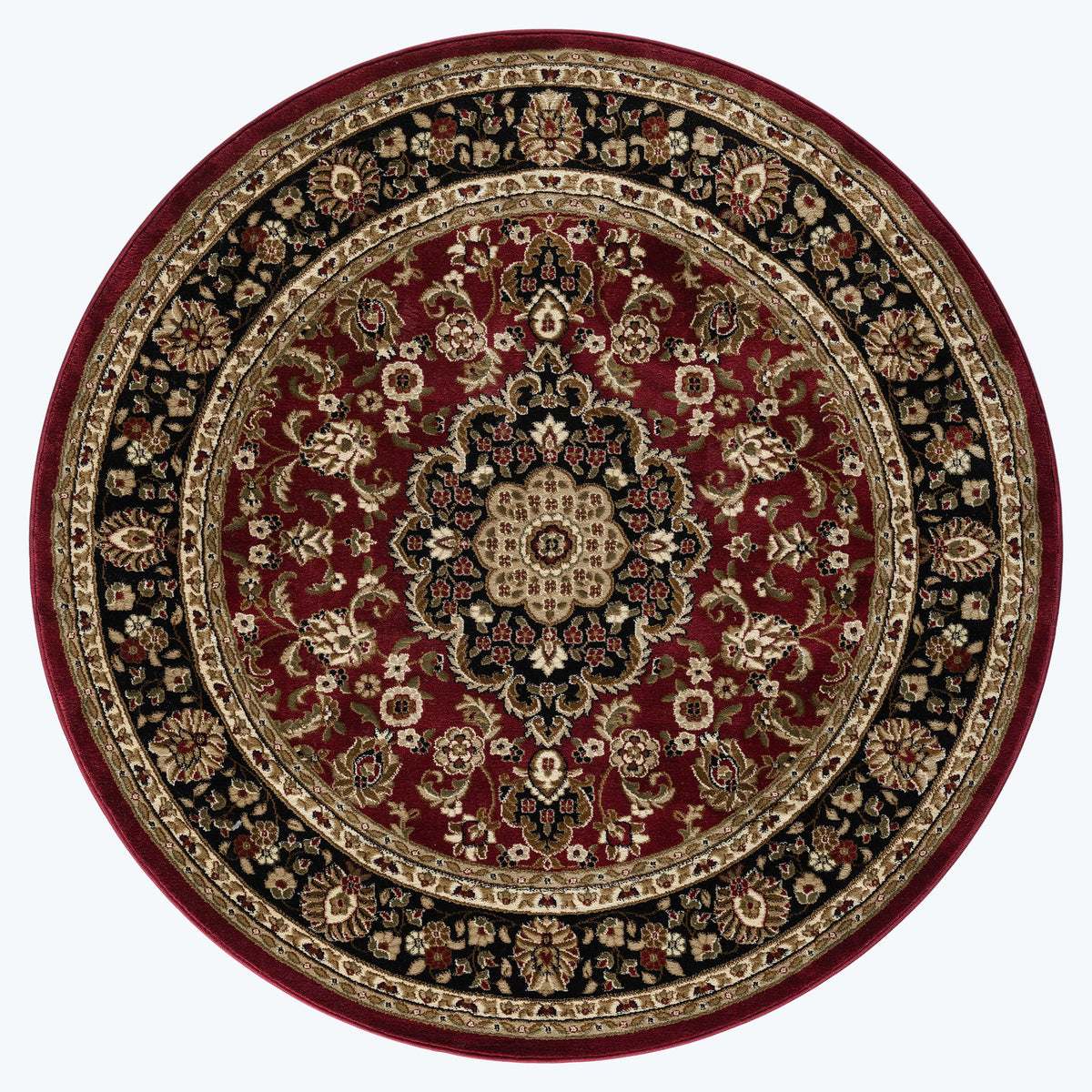 Royal 524 Red Traditional, Classic Round Rug