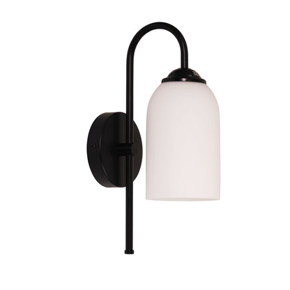 Opal Matt Glass Wall Light - Arlington Wall Black