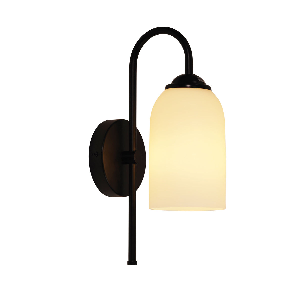 Opal Matt Glass Wall Light - Arlington Wall Black