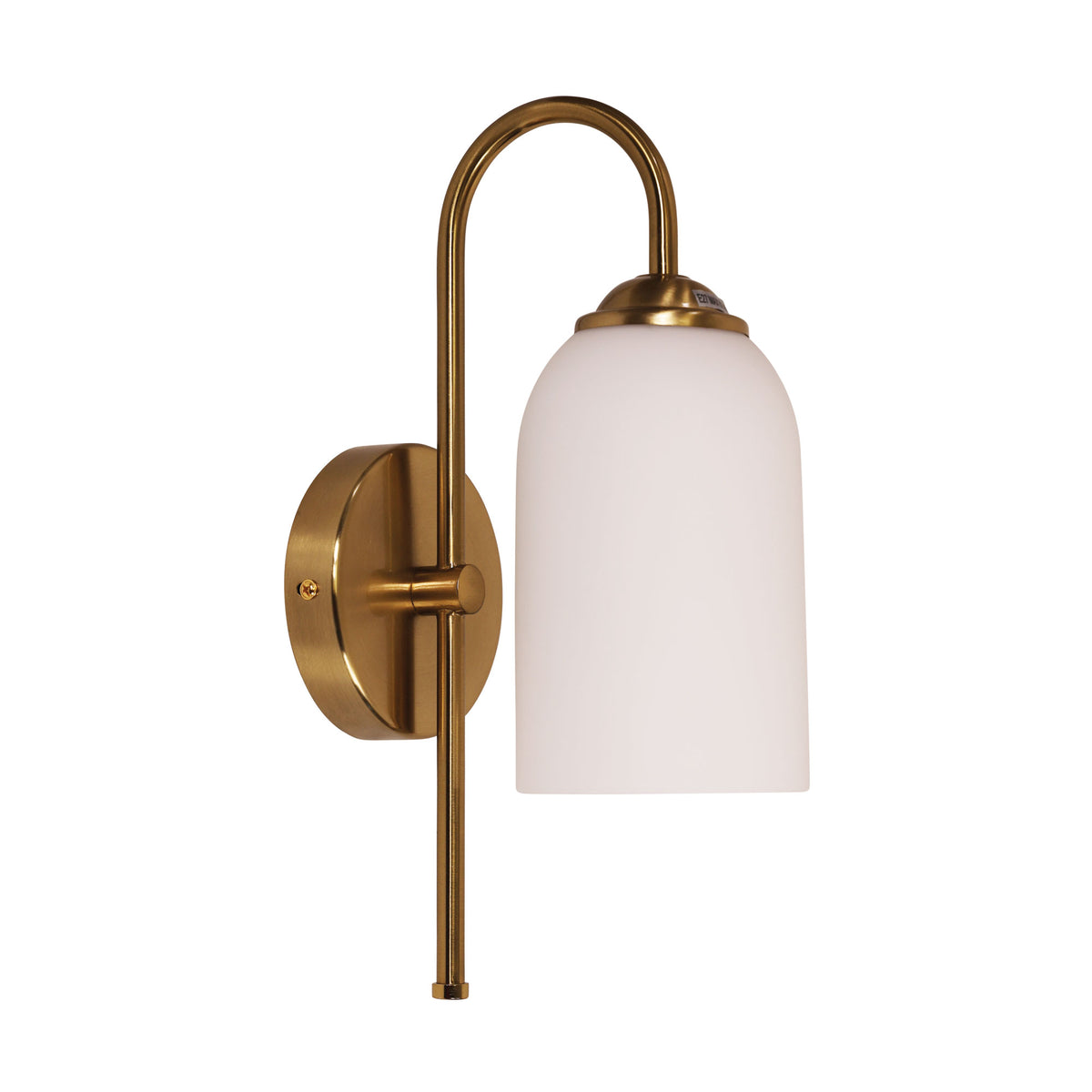 Opal Matt Glass Wall Light - Arlington Wall Satin Brass