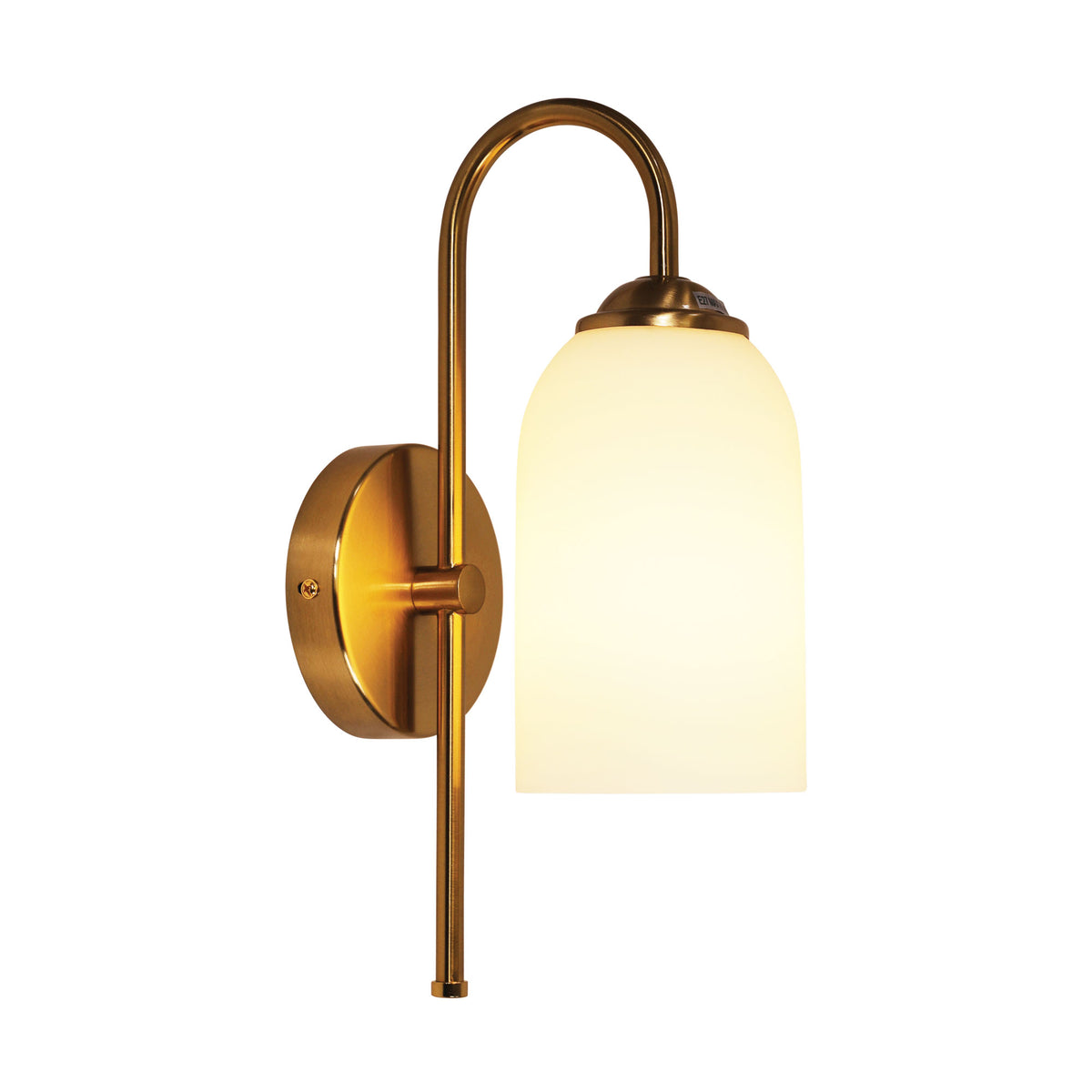 Opal Matt Glass Wall Light - Arlington Wall Satin Brass