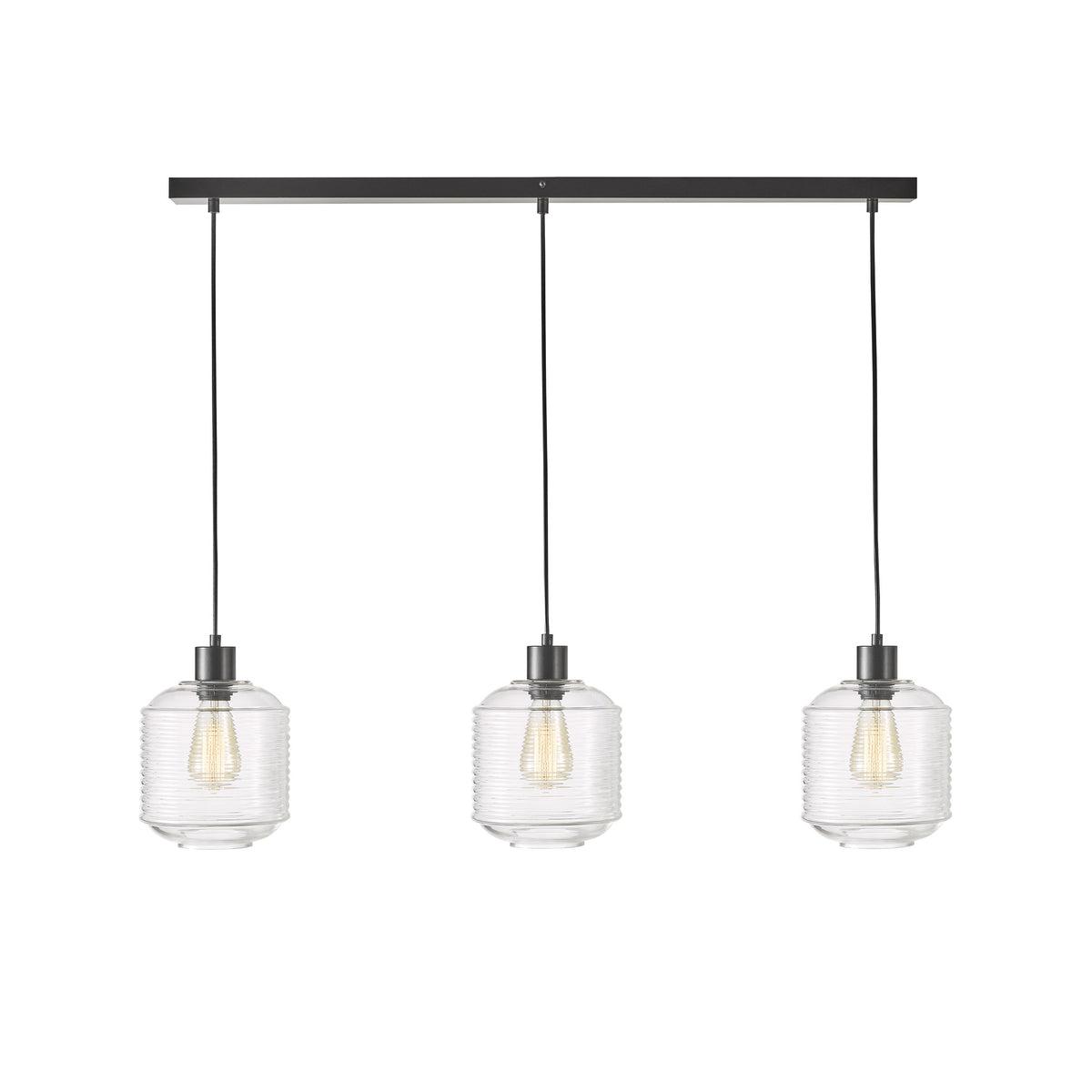 3 Light Clear Glass Pendant - Marconi Trilight