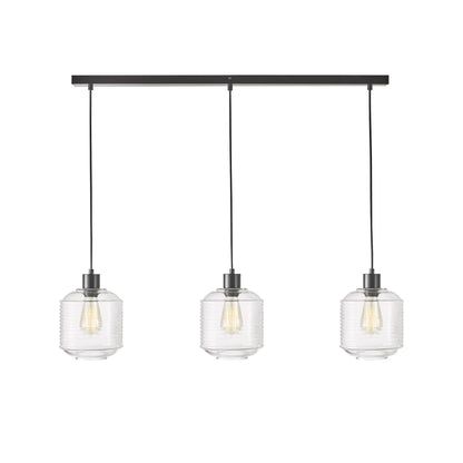 3 Light Clear Glass Pendant - Marconi Trilight