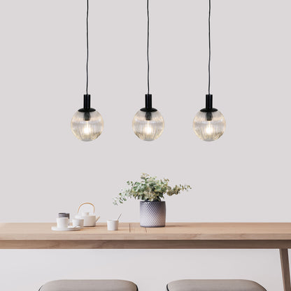 3 Light Clear Glass Pendant - Legarno Trilight