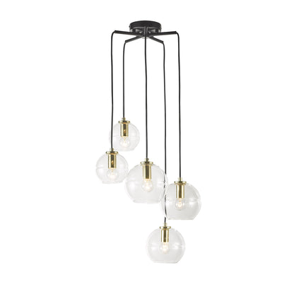 5 Light Clear Glass Pendant - Reno.5