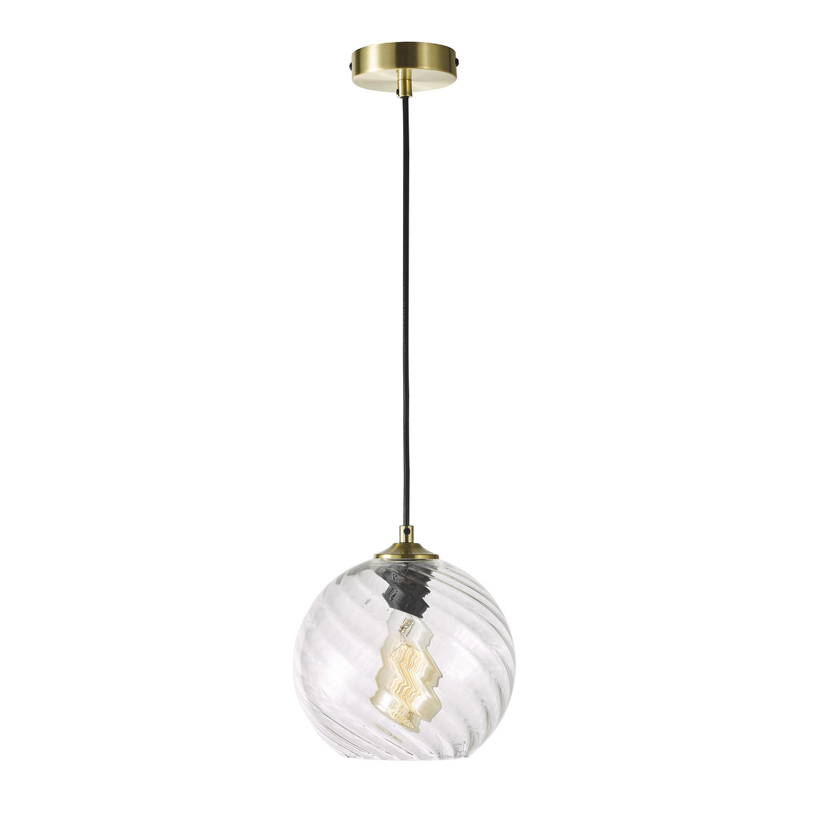 Single Clear Glass Pendant - Twist.20