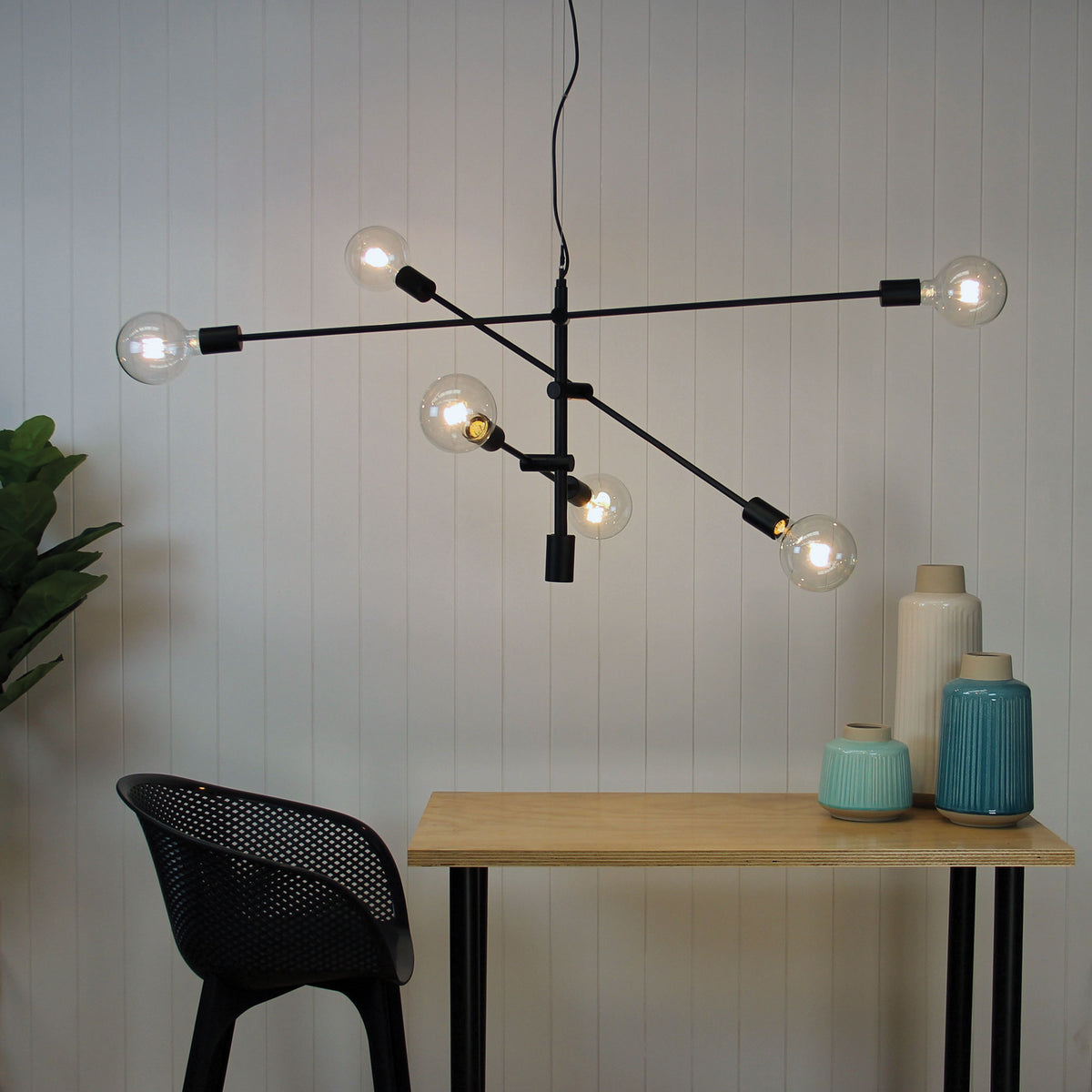 Large Contemporary Pendant - Chelsea.120 Black