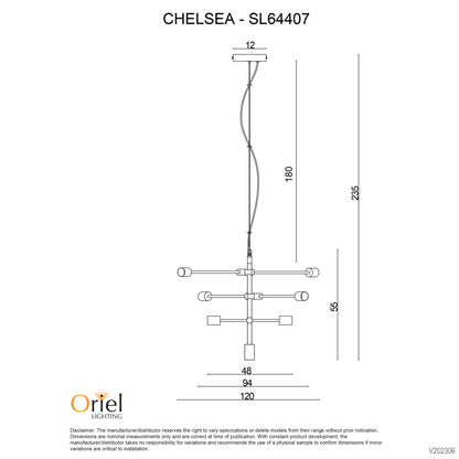 Large Contemporary Pendant - Chelsea.120 Black