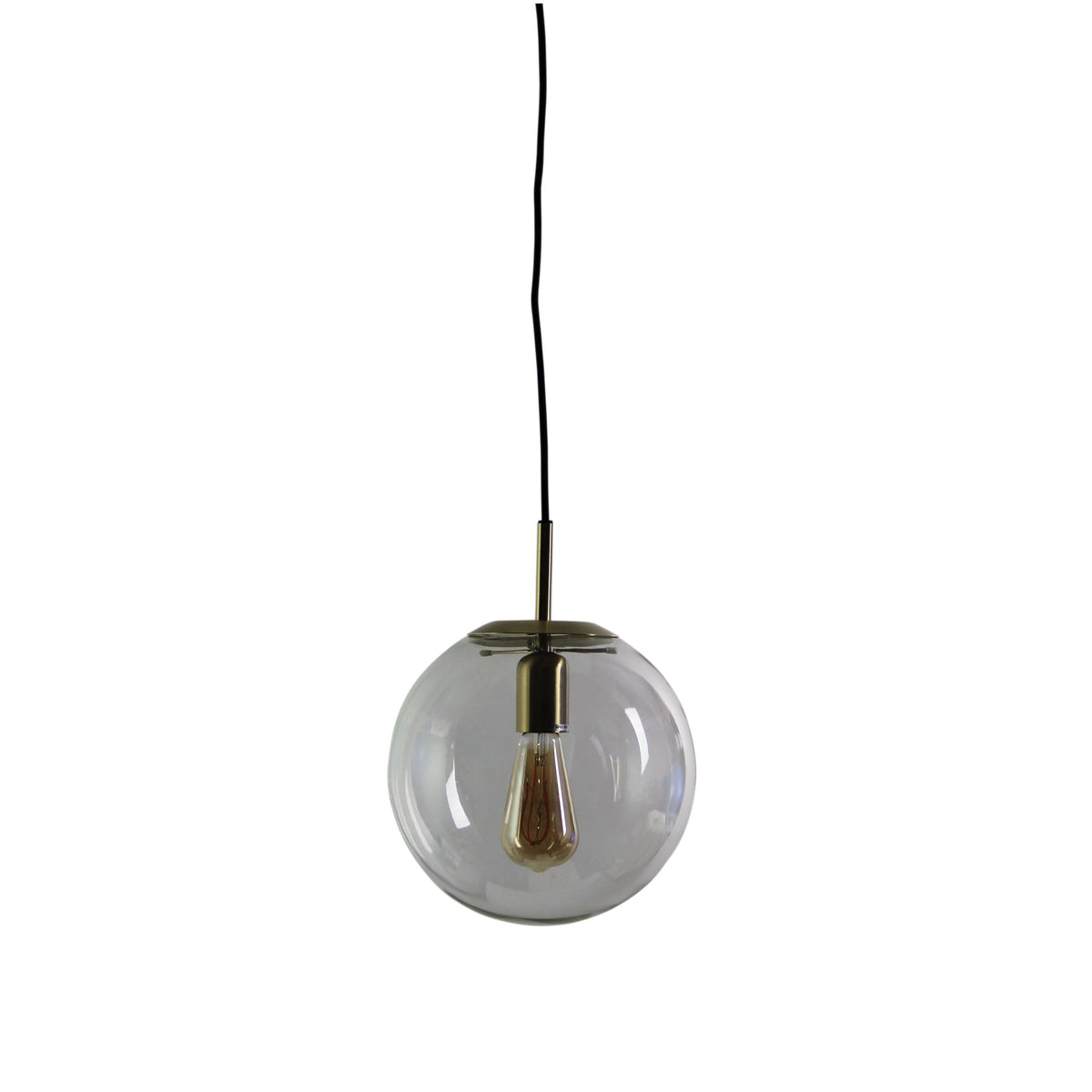 Brushed Brass and Clear Glass Pendant - Newton.25 Bb