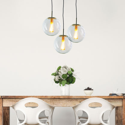 Brushed Brass and Clear Glass Pendant - Newton.25 Bb