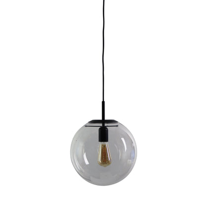 Matt Black and Clear Glass Pendant - Newton.30 Bk