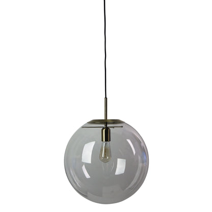 Brushed Brass and Clear Glass Pendant - Newton.40 Bb