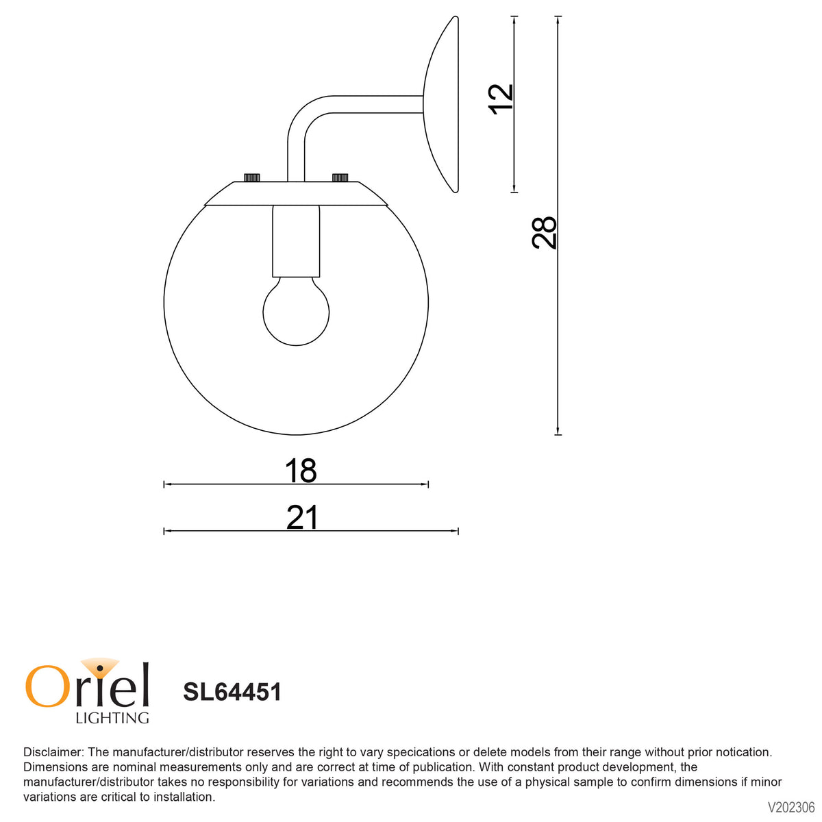 Black and Clear Glass Wall Light - Newton Wall Light Bk