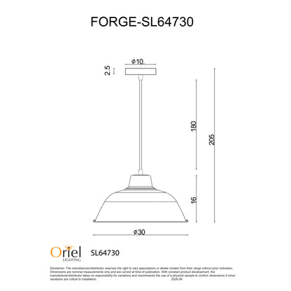 Retro Industrial Pendant White - Forge 300