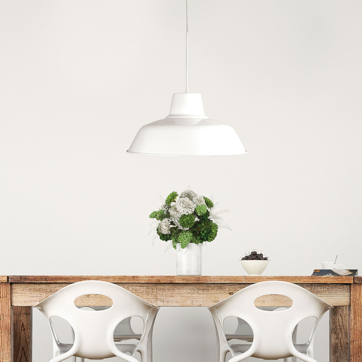 Retro Industrial Pendant White - Forge 430