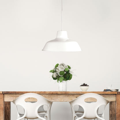 Retro Industrial Pendant White - Forge 430