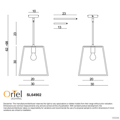 Single Urban Retro 30cm Pendant - Eaton 30