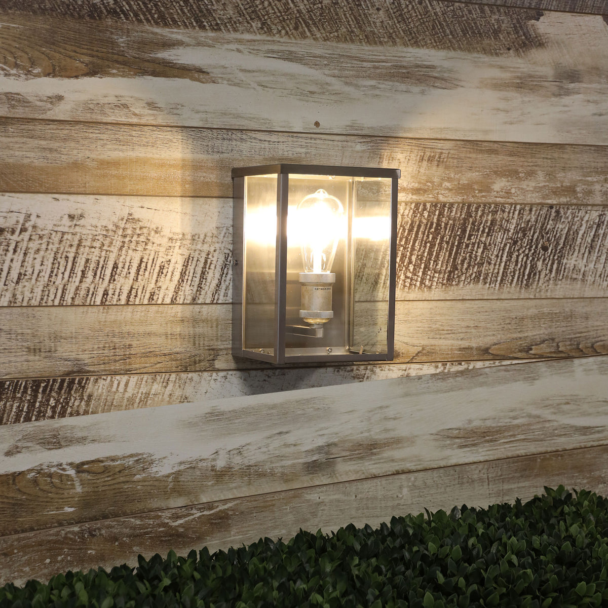 Brushed Chrome Hamptons Style Outdoor Wall Sconce - Oakland Brushed Chrome