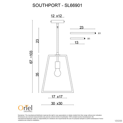 Single Urban Retro 30cm Pendant - Southport.30