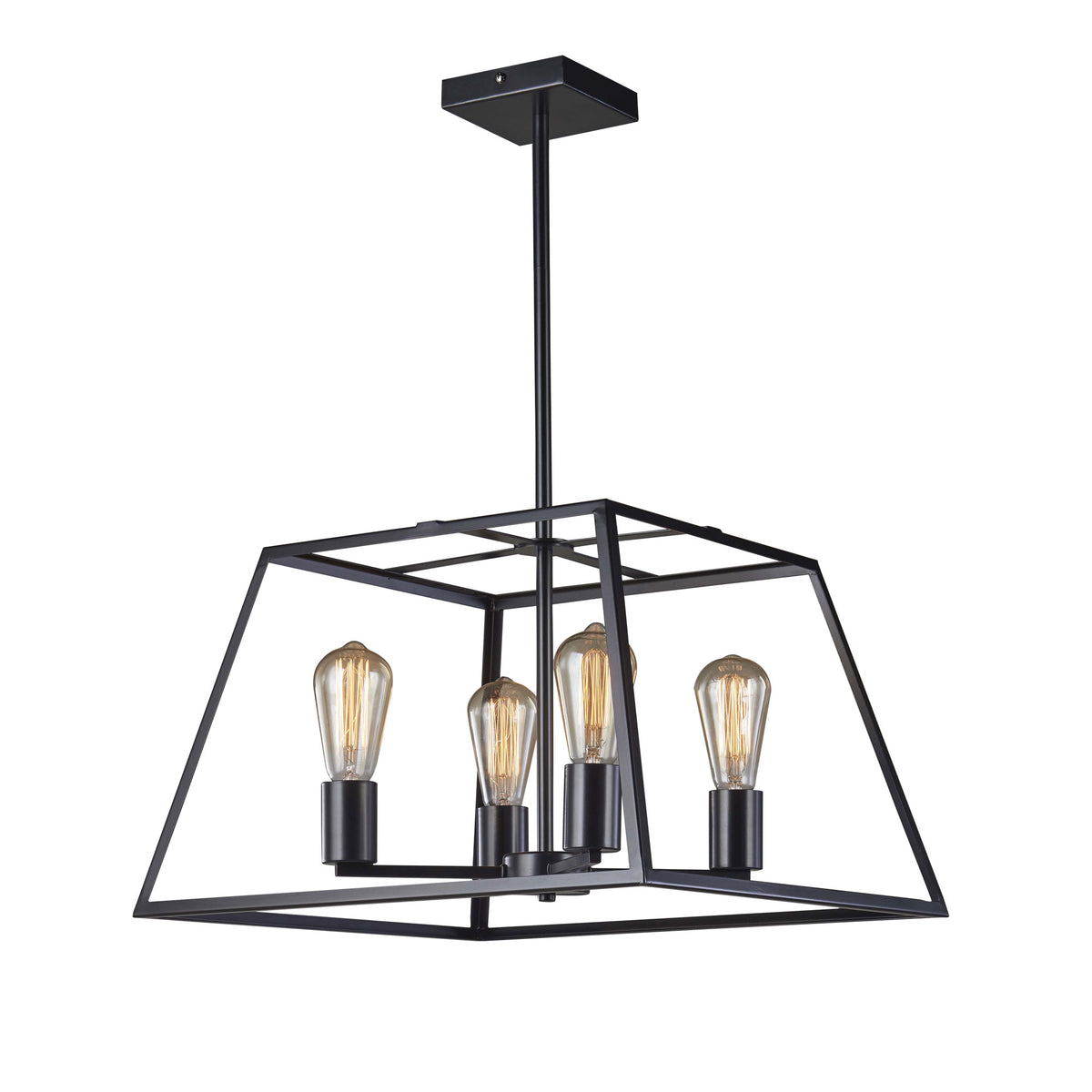4 Light Urban Retro Pendant Black - Southport 48