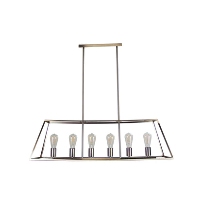 6 Light Urban Retro Pendant Brushed Chrome - Southport.100