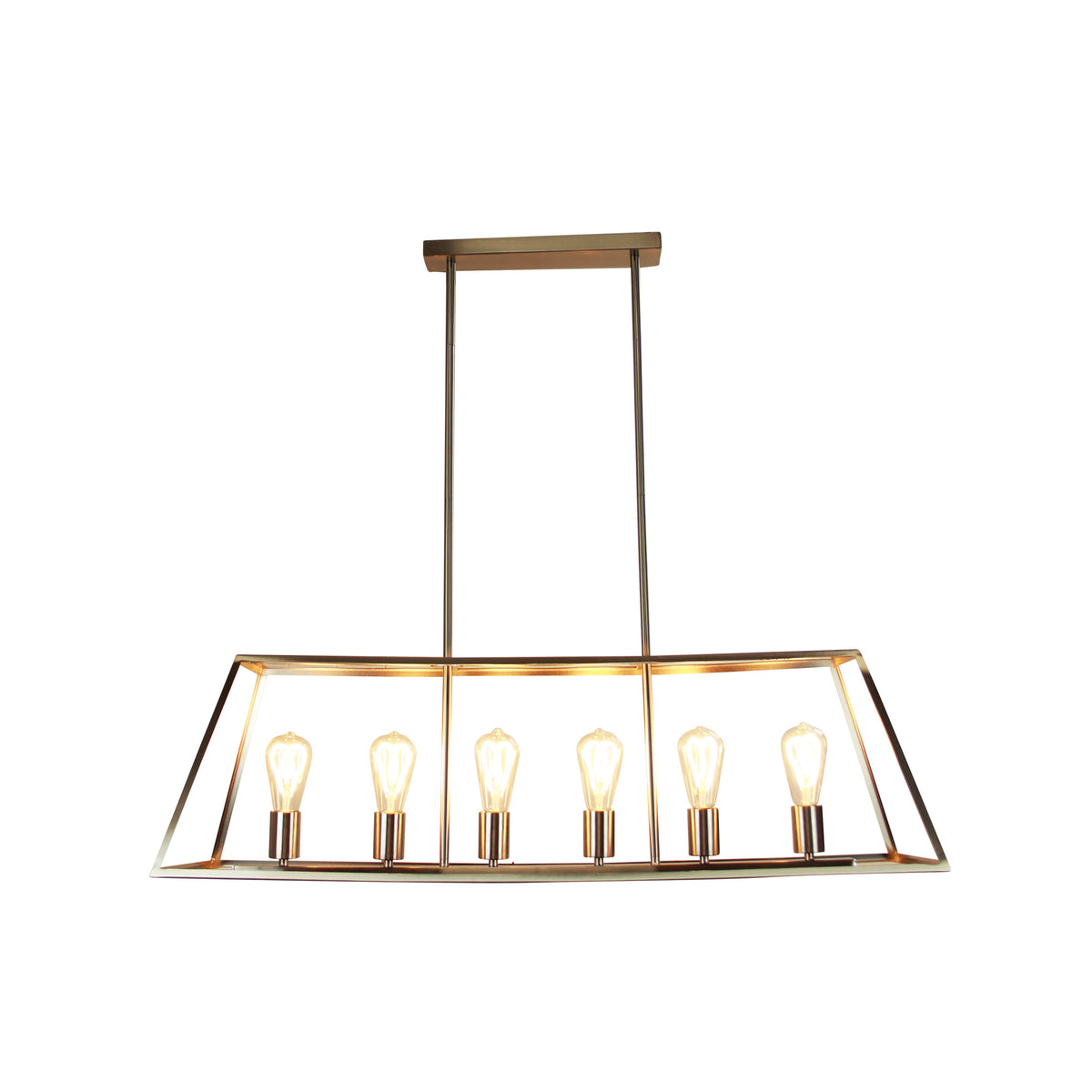 6 Light Urban Retro Pendant Brushed Chrome - Southport.100