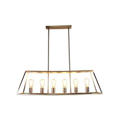 6 Light Urban Retro Pendant Brushed Chrome - Southport.100