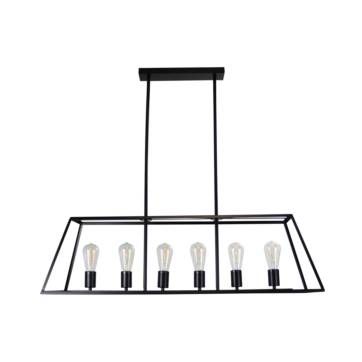 6 Light Urban Retro Pendant Black - Southport.100