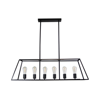 6 Light Urban Retro Pendant Black - Southport.100