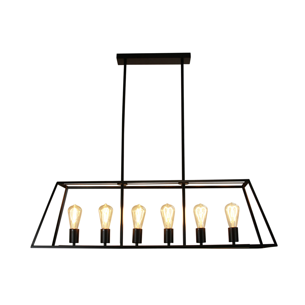 6 Light Urban Retro Pendant Black - Southport.100