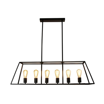 6 Light Urban Retro Pendant Black - Southport.100