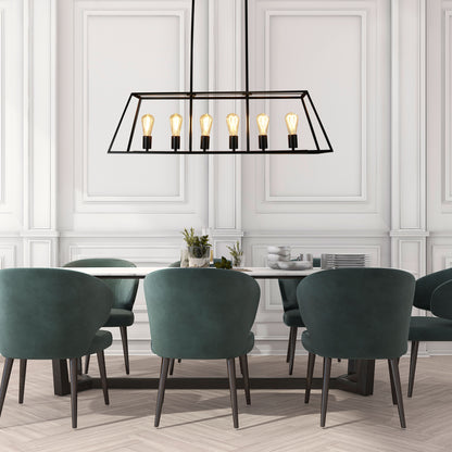 6 Light Urban Retro Pendant Black - Southport.100